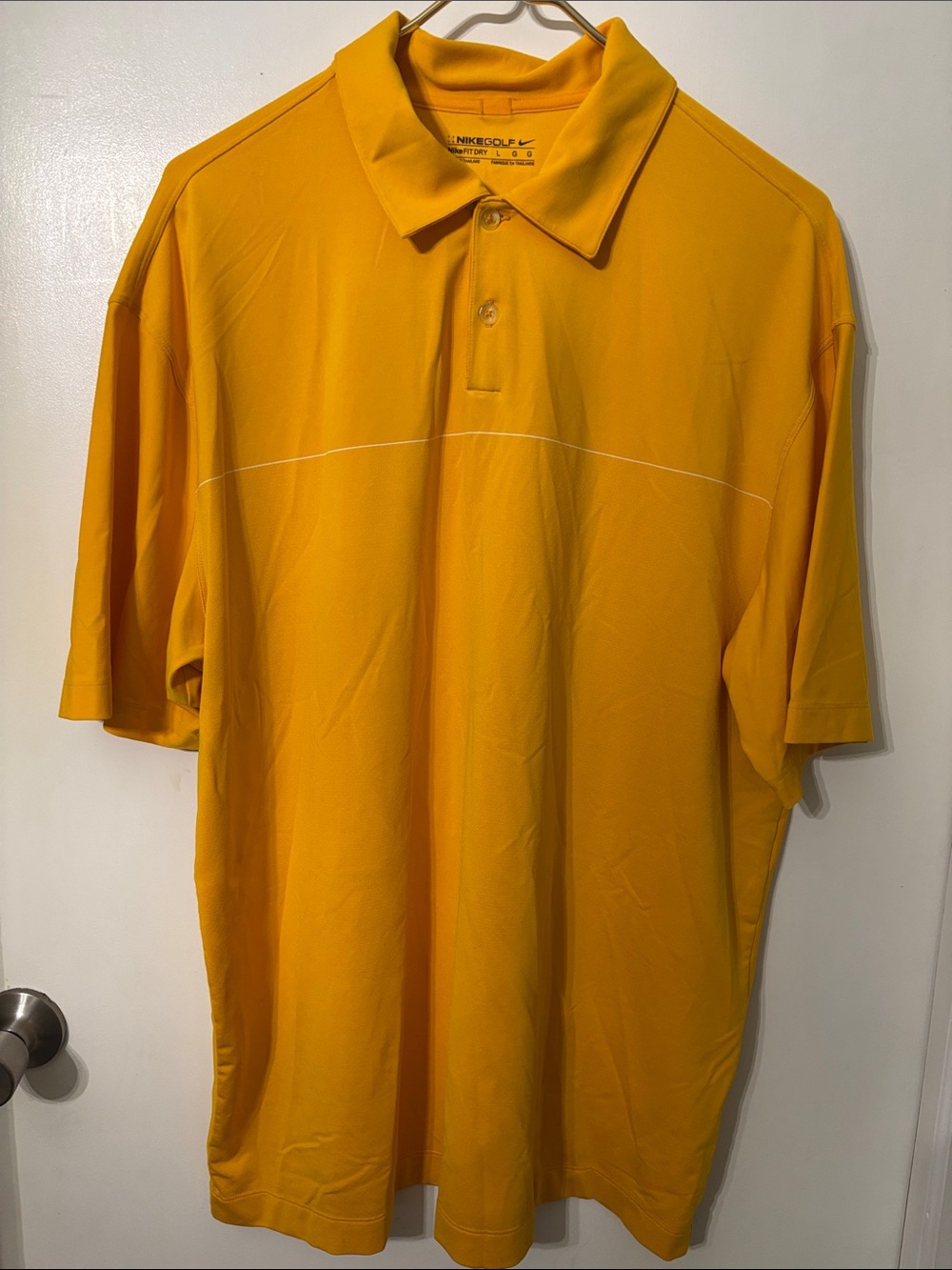 Nike Men's Bright Yellow Polo with Subtle Chest Piping